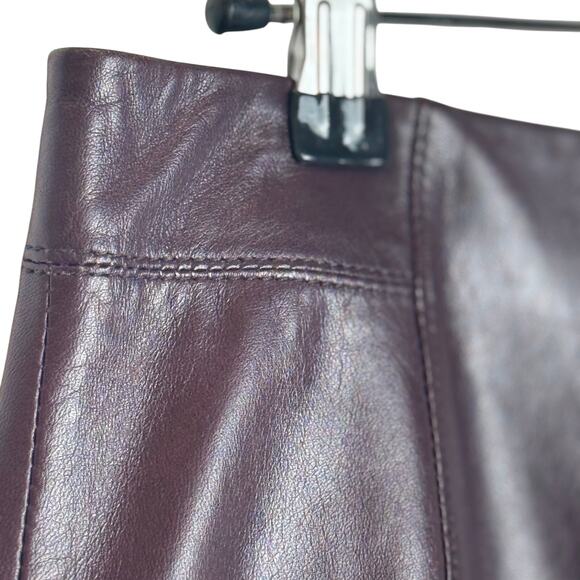Brooks Brothers Leather Pencil Skirt Women’s Size 0 Burgundy Genuine Lined - Picture 8 of 16